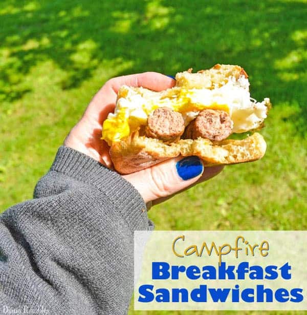 Campfire Egg Sausage Breakfast Sandwiches - Need an easy camping recipe to start your day off right? Try these egg and sausage campfire breakfast sandwiches that are made over the campfire.