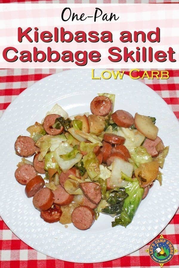 One-Pan Kielbasa and Cabbage Skillet Recipe - Need a new main dish? Create this simple German-inspired kielbasa and cabbage recipe in a cast iron skillet. Great while camping or at home.