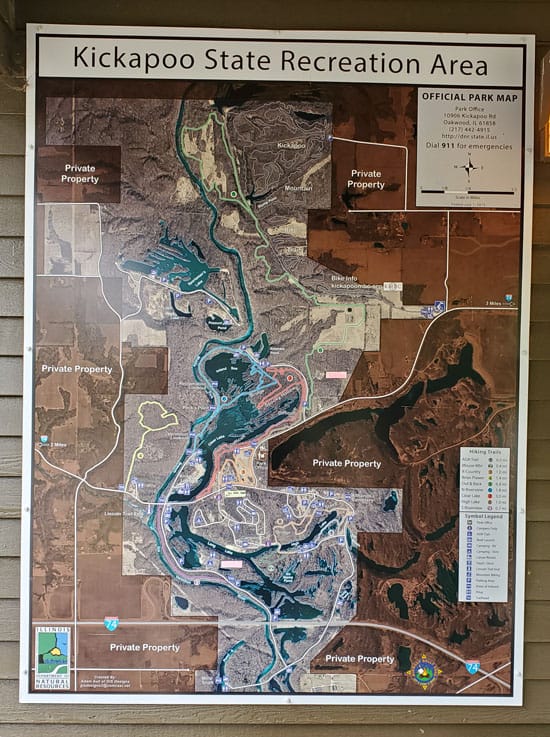 Kickapoo State Recreation Area Aerial Map