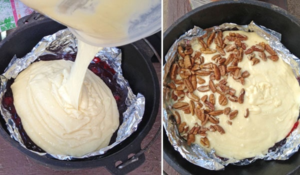steps for making a camping dump cake