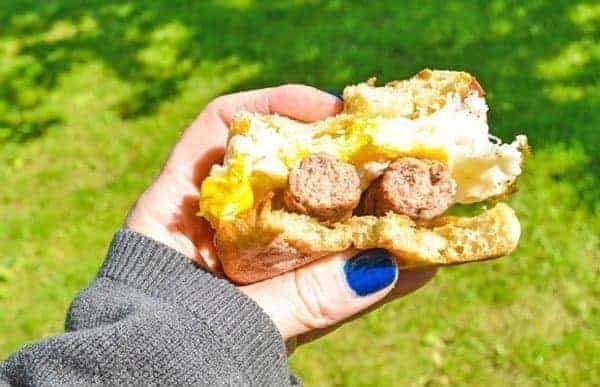 camping egg mcmuffin sandwich