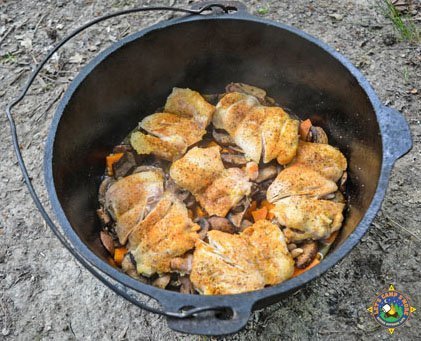 Dutch Oven Chicken and Vegetables Recipe Camping Dinner