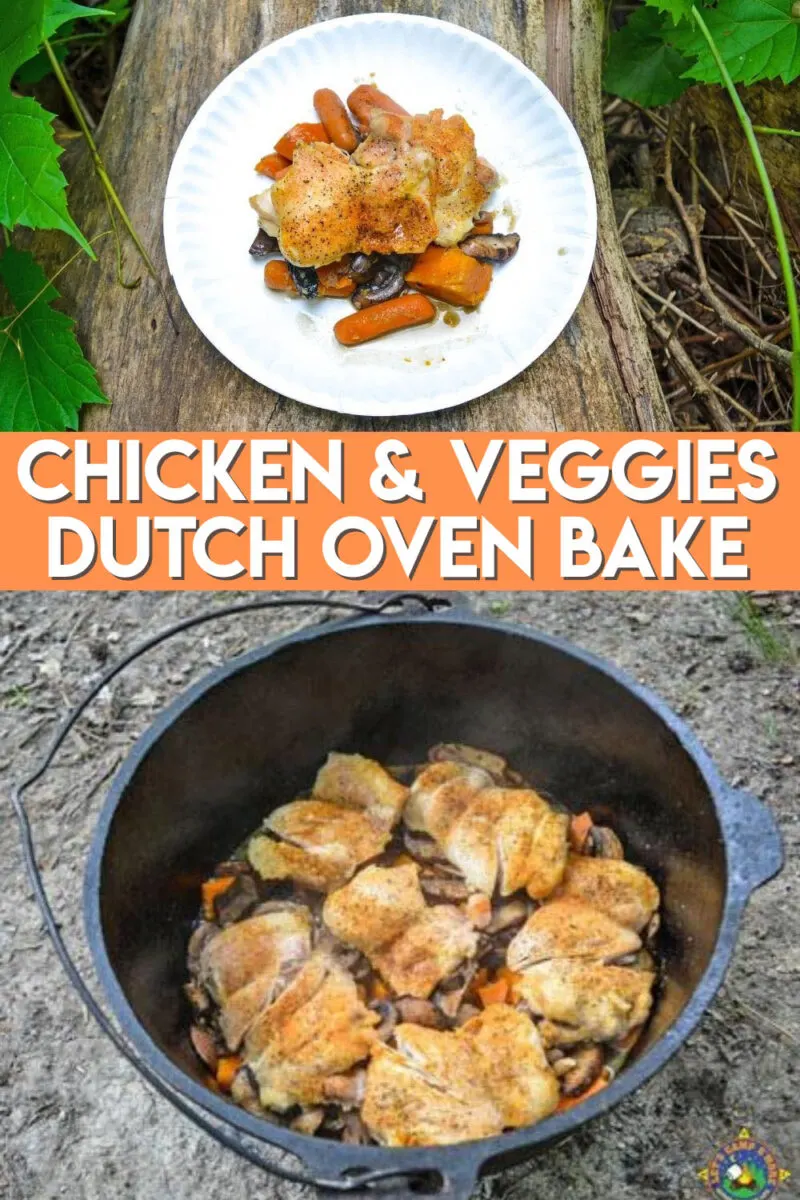 collage of Dutch Oven Chicken and Vegetables