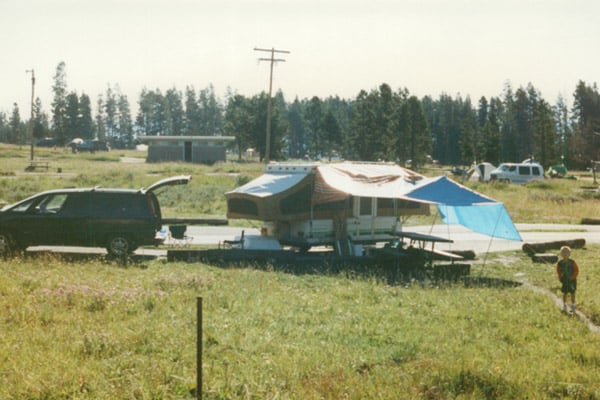 camping at Yellowstone National Park in 1997