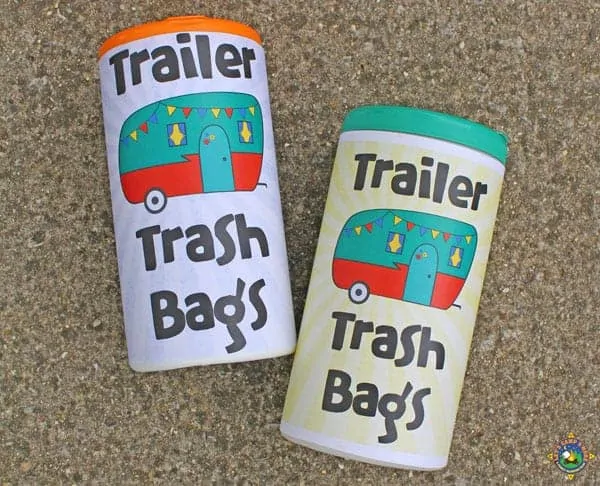 2 camping trash bags containers