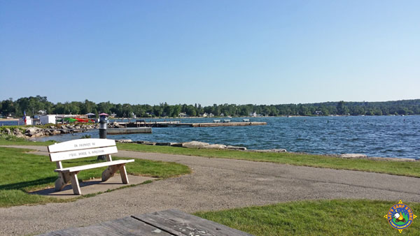 lakeside bench in Ephraim Wisconsin