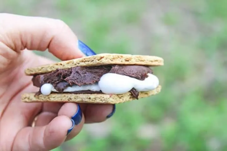 S’mores made with Chocolate Frosting