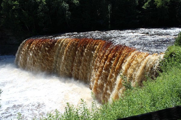 brown waterfall at Tahquamenon State Park
