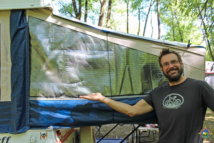 DIY Solar Custom Window Shades for your PopUp or Hybrid Trailer - Need to keep the bunkends of your popup or hybrid trailer cool? Create your own Custom Window Shades to fit between the canvas and screen. It's a simple frugal camping project that really works!