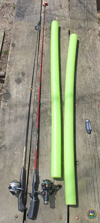 DIY Fishing Pole Cover made from a Pool