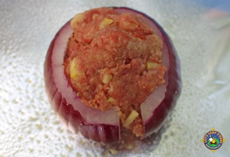 Meatloaf Stuffed Onion