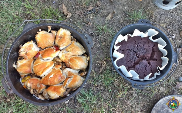 Dutch oven camping meal