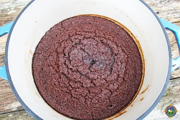 brownies made in a enamel dutch oven