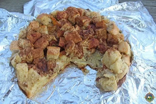 french toast casserole in foil