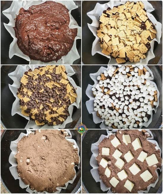 Directions for making Dutch Oven Death by S'mores Recipe