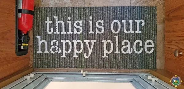 this is our happy place welcome mat