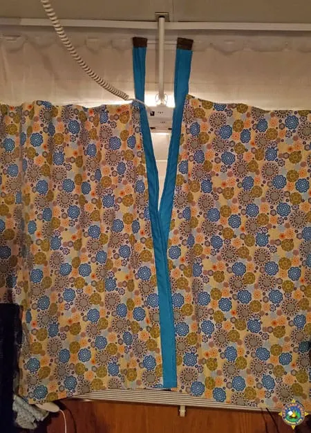 bunk curtains in a pop up camper