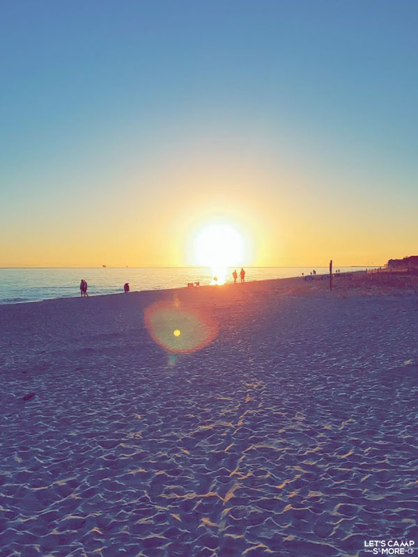 gorgeous sunset over the beach near Dauphin Island Campground