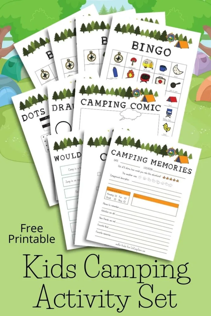 Kids Camping Activity Set collage