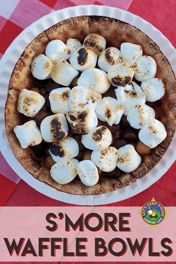 S'more Waffle Bowl with text