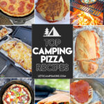 collage of different campfire pizza recipes