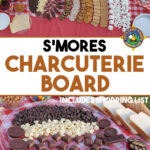 collage of a s'mores charcuterie board