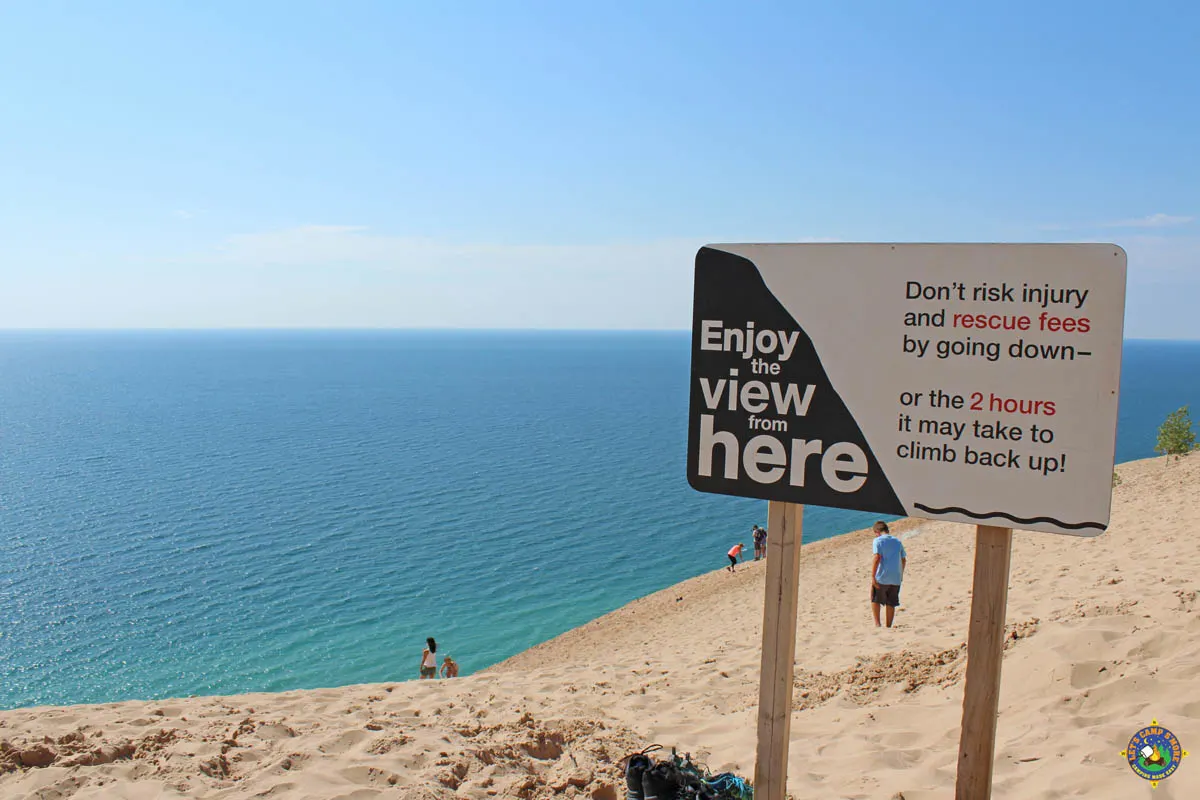 Dune Climb warning sign at Sleeping Bear Dunes National Lakeshore