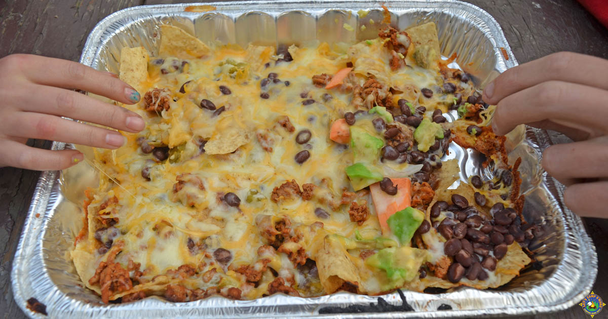 Grilled Nachos Recipe Made on a Grill or over the Campfire