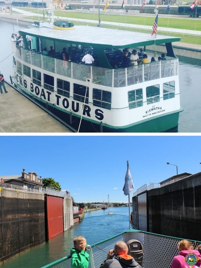 visiting and taking a boat tour through the Soo Locks