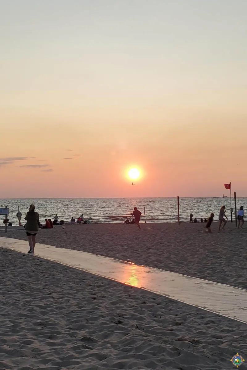 Sunset over Lake Michigan at Holland State Park