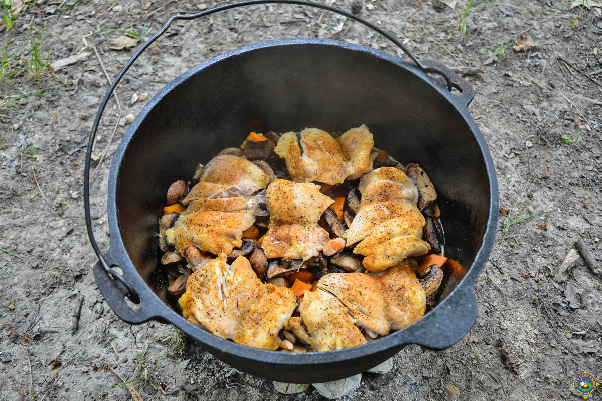 Chicken in a Dutch Oven with Vegetables