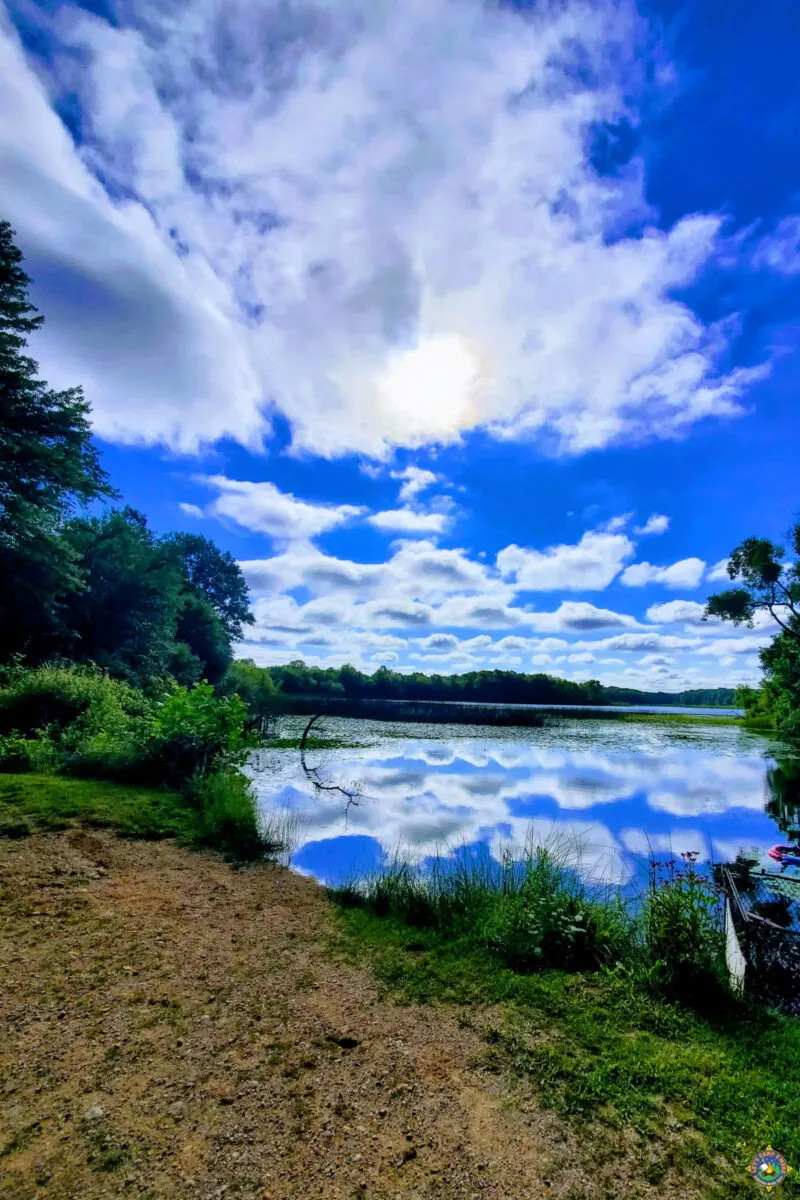 Clouds Reflecting on Small Lake in Michigan