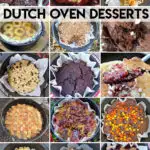 collage of Dutch oven desserts