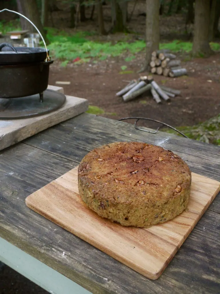 Dutch Oven Zucchini Bread on a cutting board