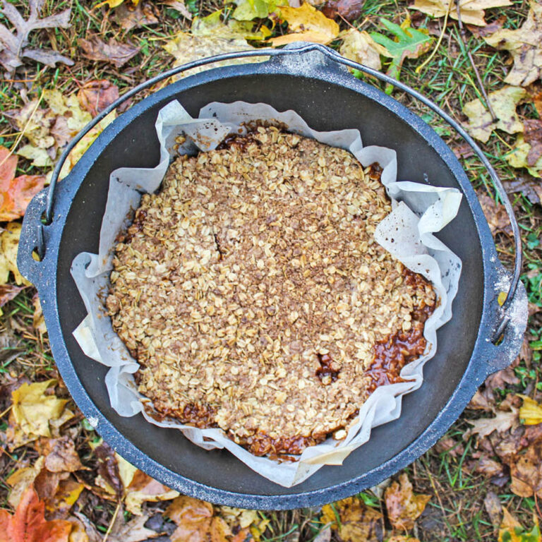 Dutch Oven Apple Crumble