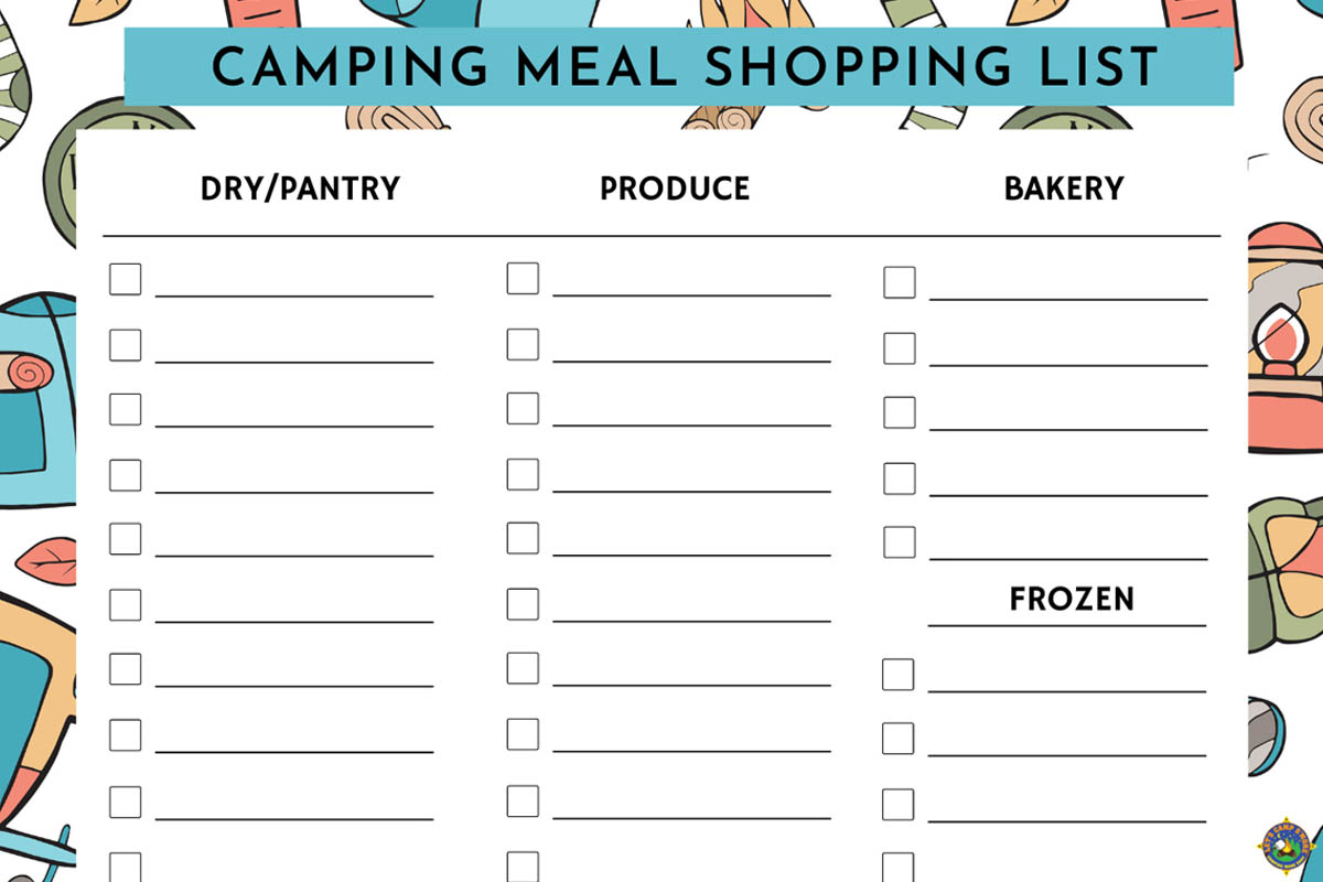 Camping Grocery List Template