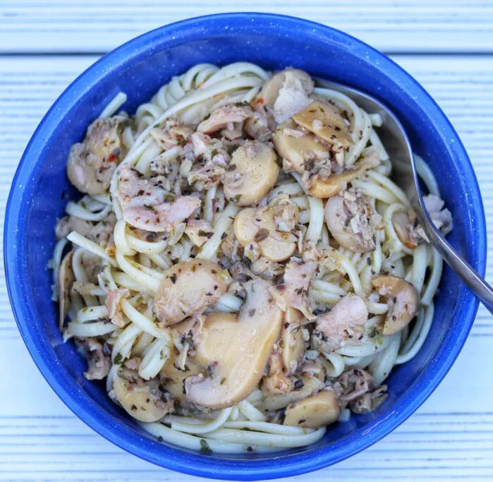 Camping Pasta with Clam Sauce