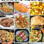collage of camping recipes