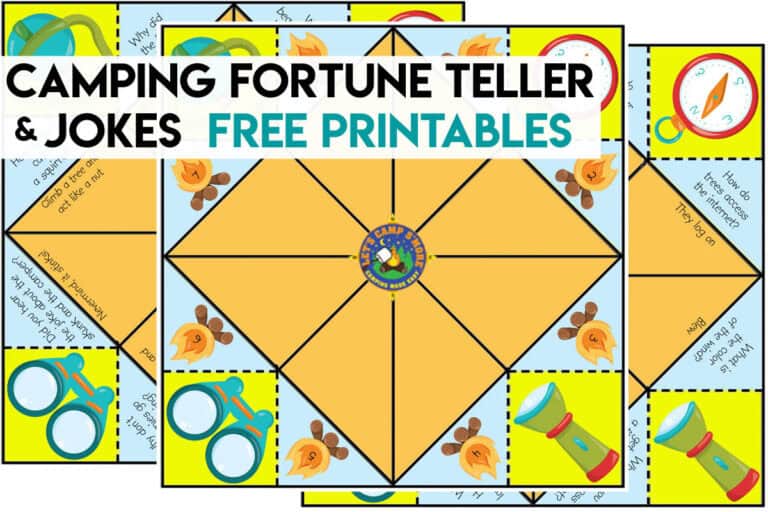 Camping Fortune Teller with Jokes Printable Free Download