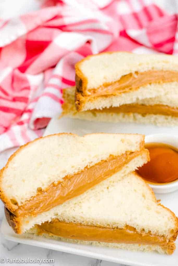 peanut butter and syrup sandwiches