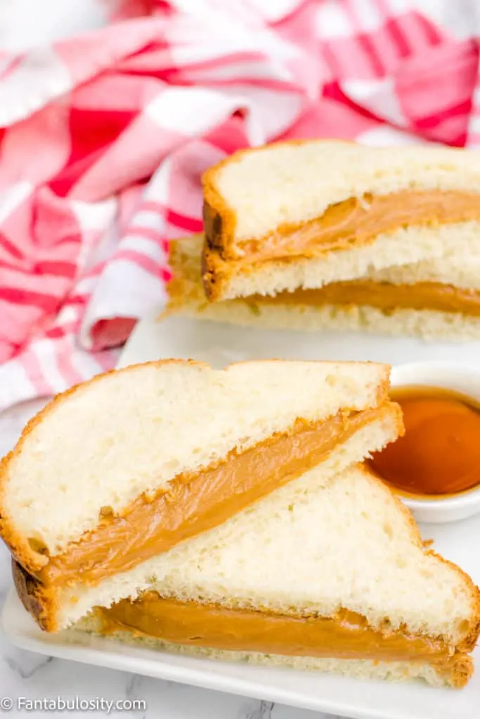 peanut butter and syrup sandwiches