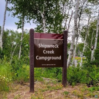New Shipwreck Creek Campground sign at Split Rock Lighthouse State Park