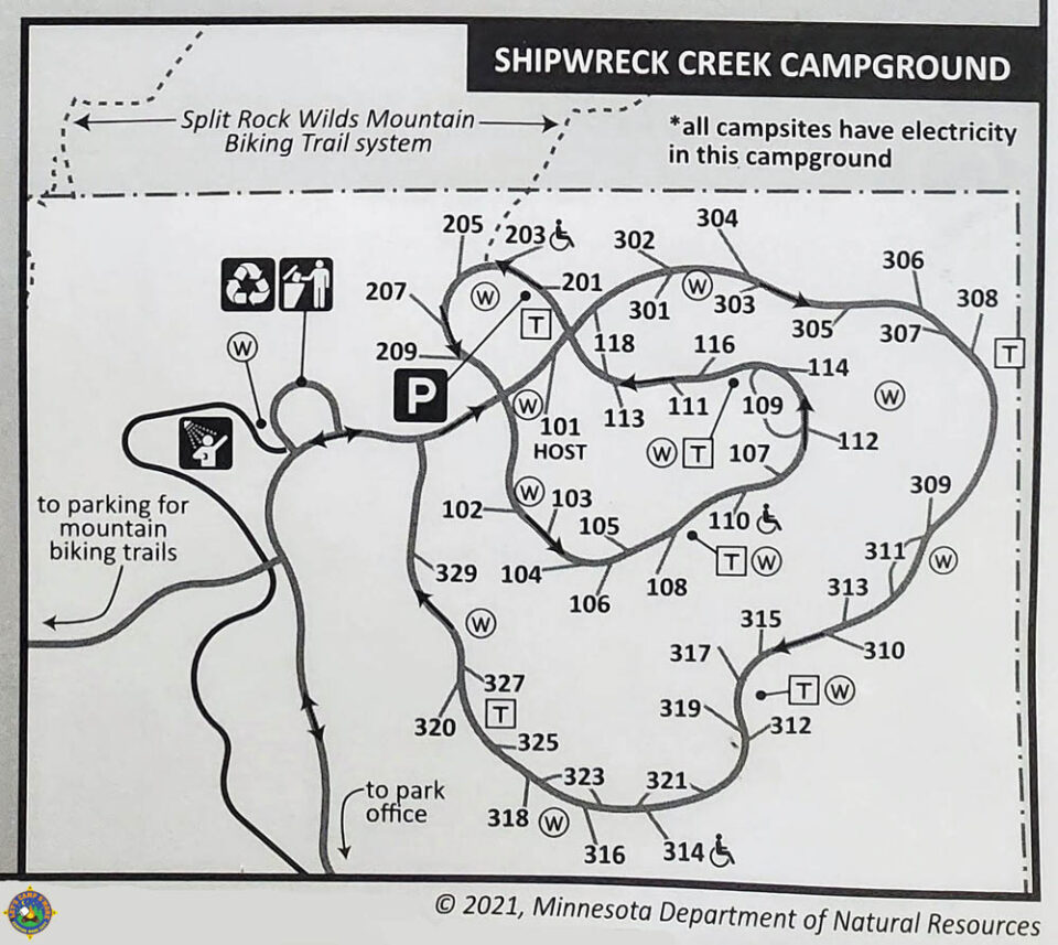 Shipwreck Creek Campground at Split Rock Lighthouse State Park