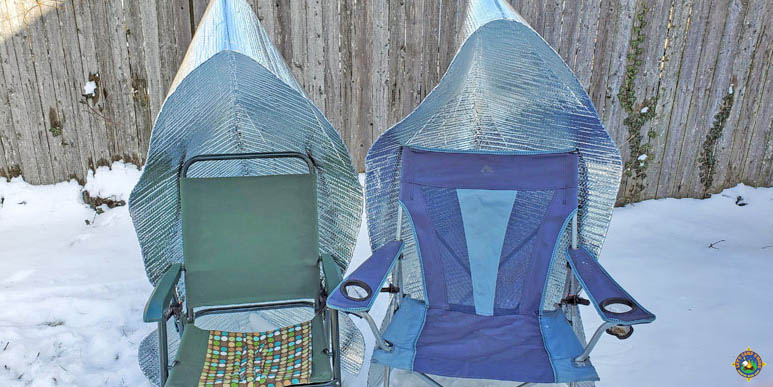 two DIY Fire Reflector Camping Chairs
