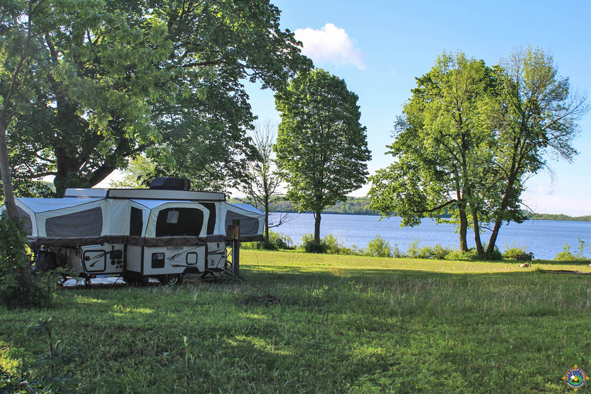 camper at Shabbona Lake State Park