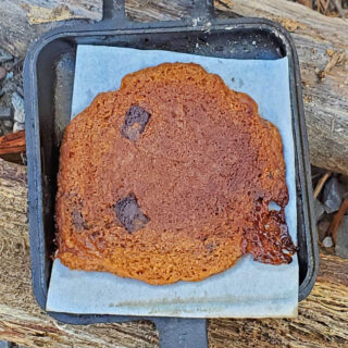 Cookie Baked While Camping over a campfire