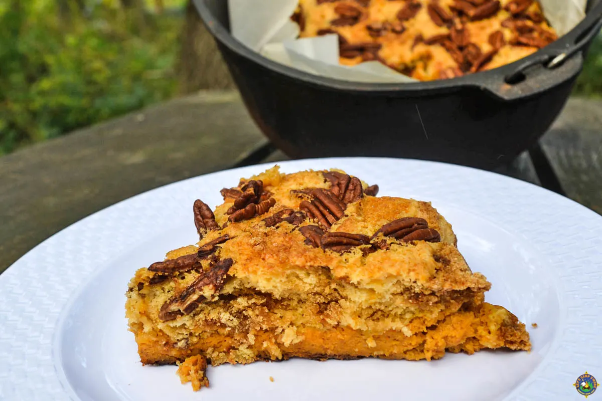 Dutch Oven Pumpkin Pie Cake by Let's Camp S'more®