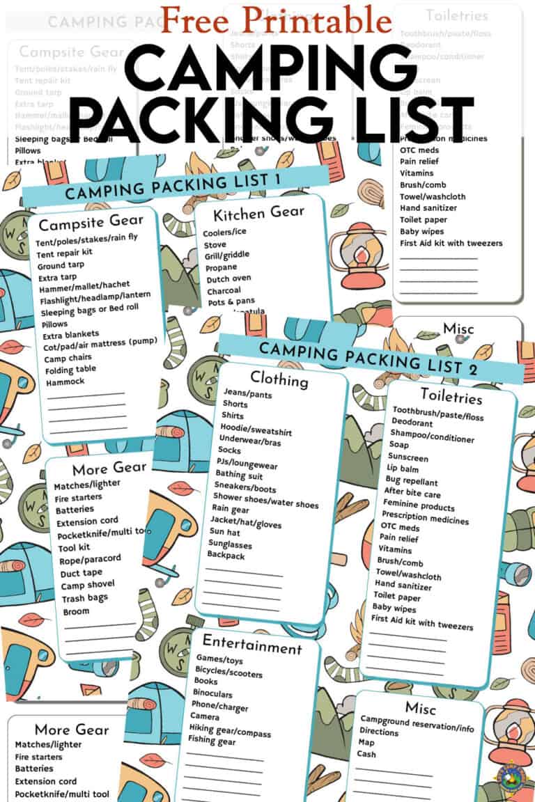 Camping Packing List for Families with Printable Checklist