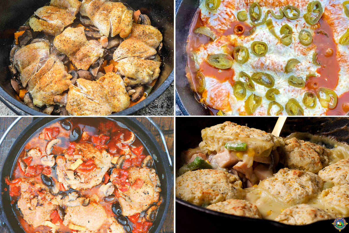 four dutch oven recipes made with chicken