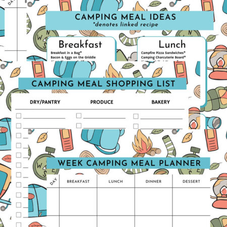 sample of camping menu printable